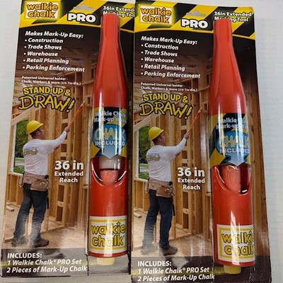 Walkie Chalk PRO Chalk Holder (2 PACK) - Stand-Up Chalk Marker Set, 36 Inch Exte