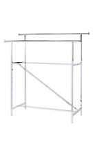 SSWBasics Chrome Double Clothing Rack with ZBrace 60''W x 24''D x 4772''H