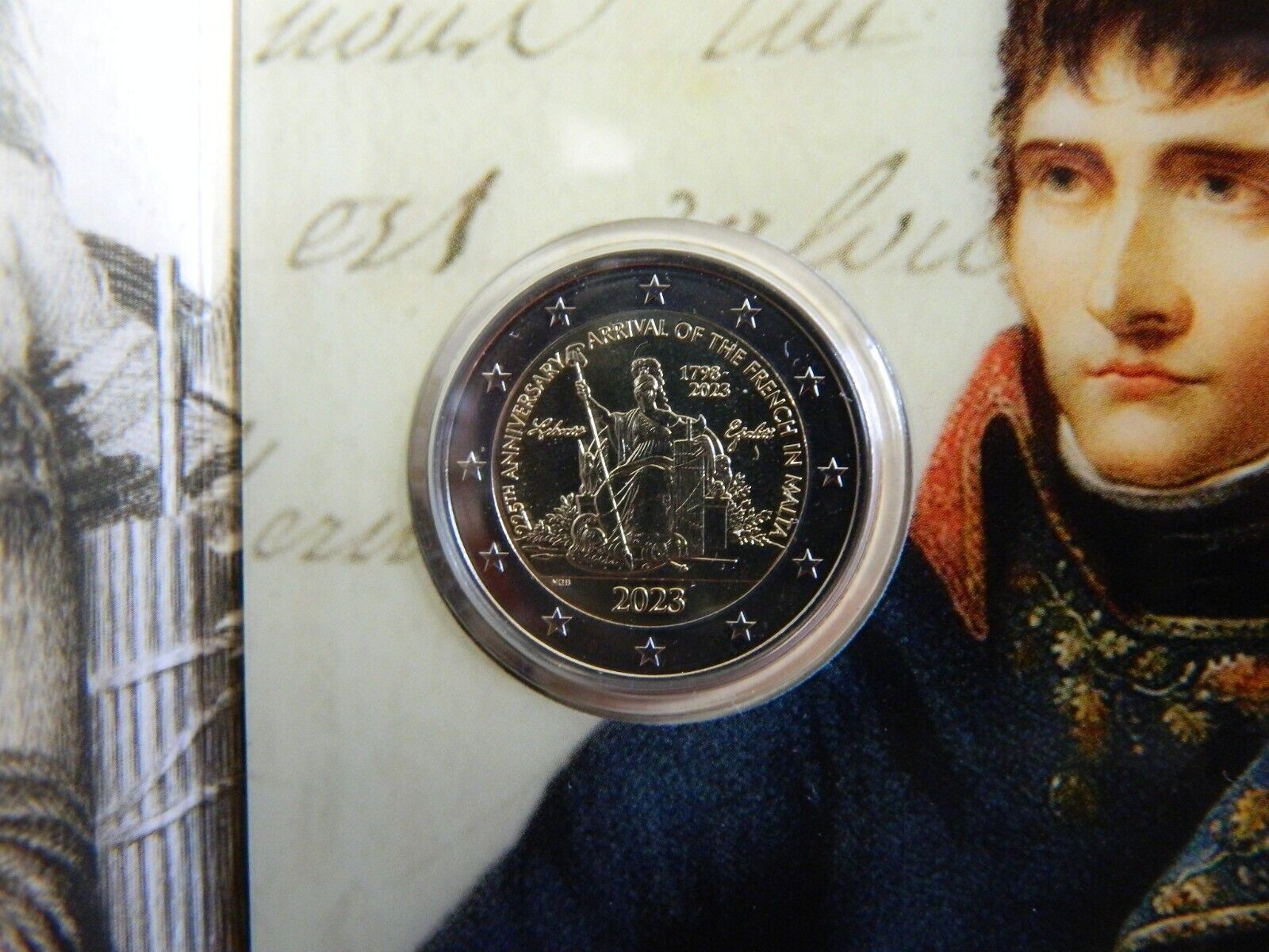 Malte, 2023, Napoléon et les Français à Malte, pièce de 2 euros en Coincard...