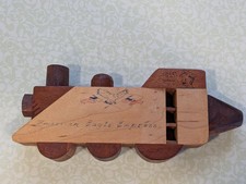 Vintage Wooden Train Locomotive Railroad Timeless Authentic Multi-Tone Whistle