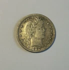 1904 Barber Quarter 25c US 90% Silver Coin XF / AU