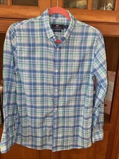 Vineyard Vines Plaid Whale Shirt Boys Button Down Size XL 18 Green/Blue/Pink