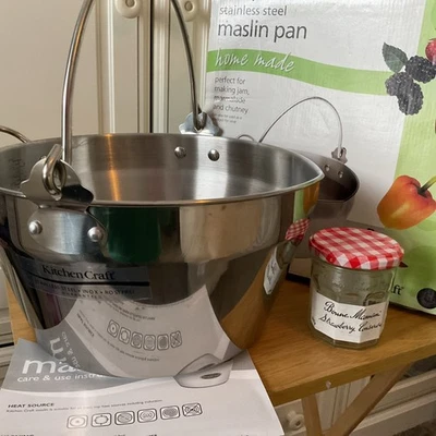 Maslin Pan New Stainless Steel Perfect For Jam And Chutney Making 9lit - Image 1 of 4