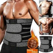 Men Sauna Waist Trainer Body Shaper Gym Sweat Belt Tummy Control Cincher Girdle