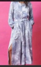 zara tie dye print midi kaftanshirt tunicl puff sleeve holiday Beach  xs-s 6-10