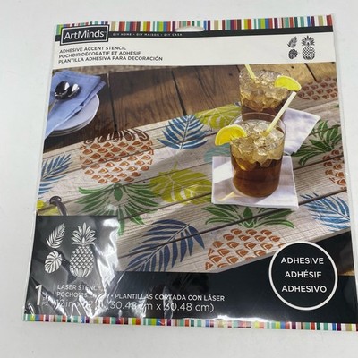 ArtMinds Pineapple Hawaiian Palm leaves laser stencil adhesive tropical decor