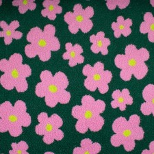 Teddy Fabric Floral Dark Green Winter Sold By The Metre (Price=0.5m)