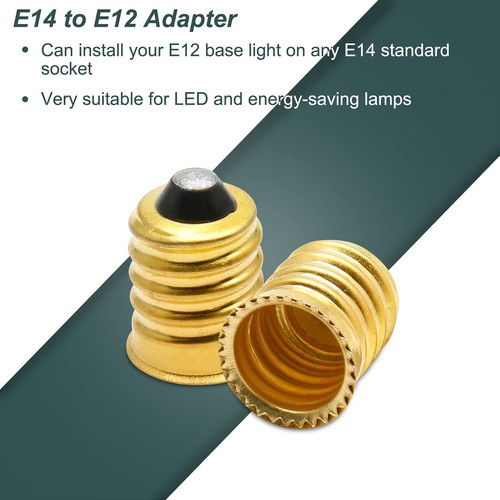 Paquete de 10 adaptadores convertidores E14 a E12, reductores europeos a candelabros, Pure Co... - Imagen 3 de 7