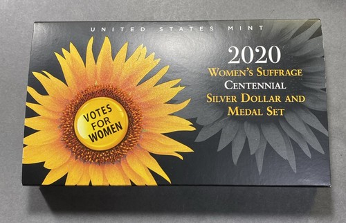 2020 U.S. Mint Women’s Suffrage Silver Dollar and Medal Set In OGP Item 9059 - Foto 3 di 7