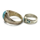 Southwest Sterling Turquoise Opal Chip Inlay Rope Twist Ring Lot of 5 #S5651-1 — photo 7