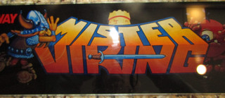 Bally Midway & SEGA MISTER VIKING Video Game BACKGLASS 24" x 6" Tempered Glass