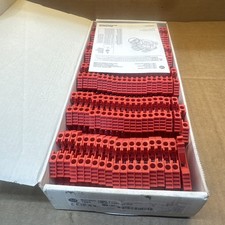 New Lot of 100 New Allen Bradley 1492-J4-RE Ser A Terminal Blocks Red 25A 600V