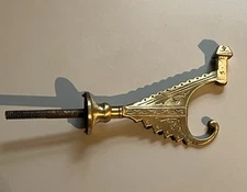 Antique Brass  Coat Hooks - set of 5 - restored and polished - Victorian design