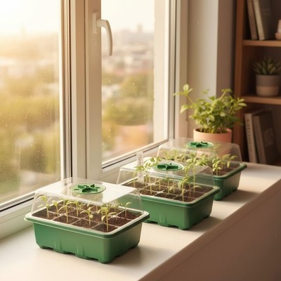 Eco-Friendly 5-Pack Seed Starter Trays for Healthy Indoor Seedling Growth