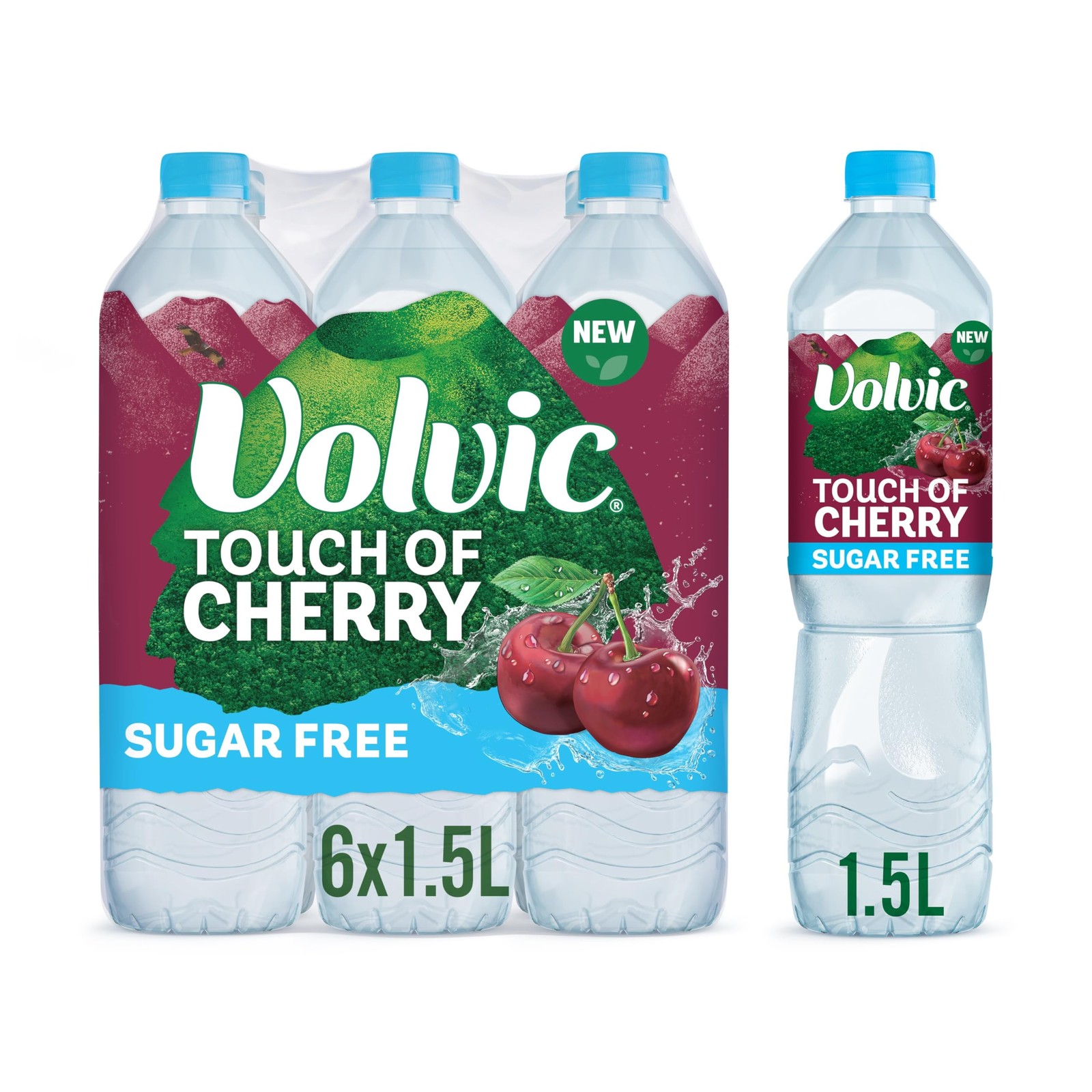 Touch of Fruit Sugar Free Cherry Flavoured Water, 6 x 1.5