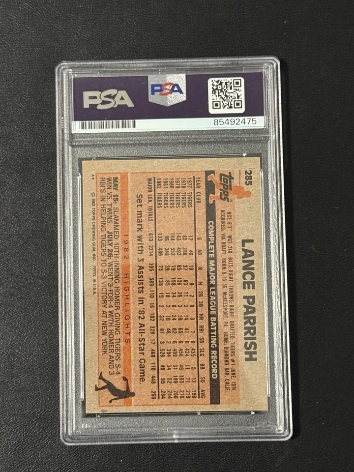 Lance Parrish Detroit Tigers 1984 Topps autograph signed baseball card PSA SLAB$ - Image 2 of 2