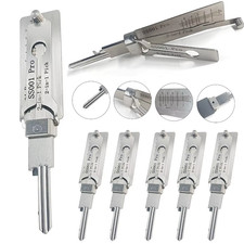 2-in-1 Stainless Steel Key Decoder Portable Precision Hook Pickup Hand Tool 1pcs