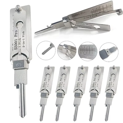 2-in-1 Stainless Steel Key Decoder Portable Precision Hook Pickup Hand Tool 1pcs - Image 1 of 4