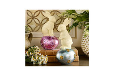 Set of 2 Chocolate Bunnies with Eggs by Valerie