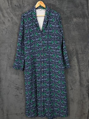 Boden Midikleid Damen UK 20 Blau Shirt Langarm Viskose A-Linie Boho Chic