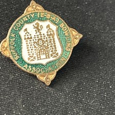 Miller Enamel Bowls Bowl’s Bowling Club Association Badge Suffolk County E.B.A