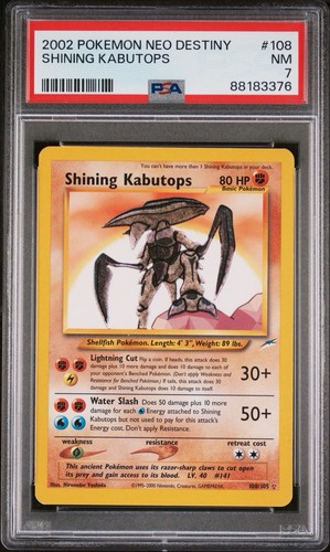 2002 Pokémon Shining Kabutops Neo Destiny #108/105 - PSA 7 NM - NEW CERT #
