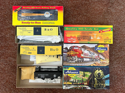B&O Baltimore Ohio HO Scale Freight Car Lot 4 Athearn Roundhouse NOS Boxed