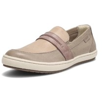 NEW Taos Upward Leather Loafers Gray Taupe Comfort Slip On Boat Shoe 9.5 150