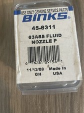 Binks 45-6311 63ASS Fluid Nozzle PKGD New Genuine Binks