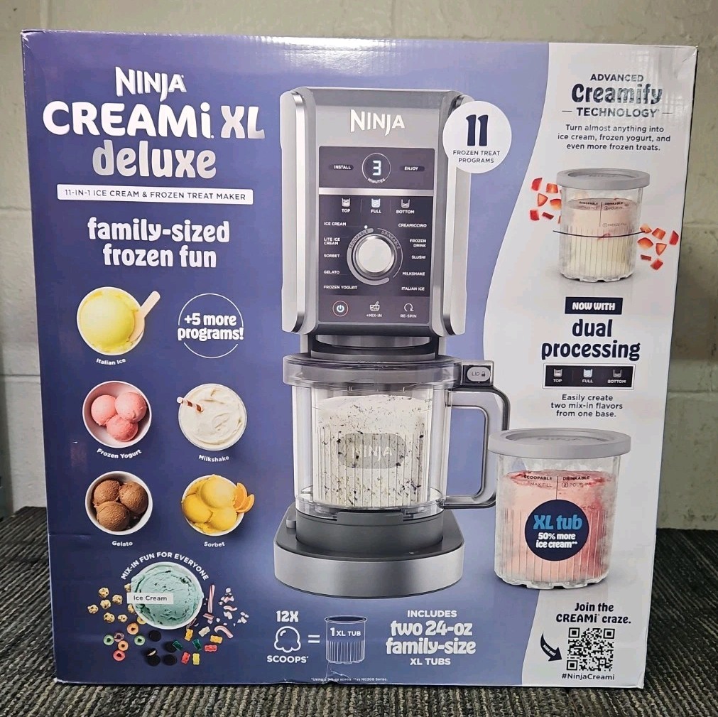 Shark Ninja NC501 CREAMi XL Deluxe 11-in-1 Ice Cream & Frozen
