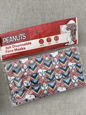 Peanuts 3pk Disposable Face Masks Multicolor Easy Nose Clip Soft Ear Loop