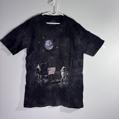 The Mountain NASA Apollo Moon Landing Graphic T-Shirt Black Tie Dye Youth L
