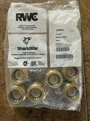 RWC Shark Bite 1  End Caps Bag Of 6 (Pex PVC Copper Cpvc Pe-Rt) 