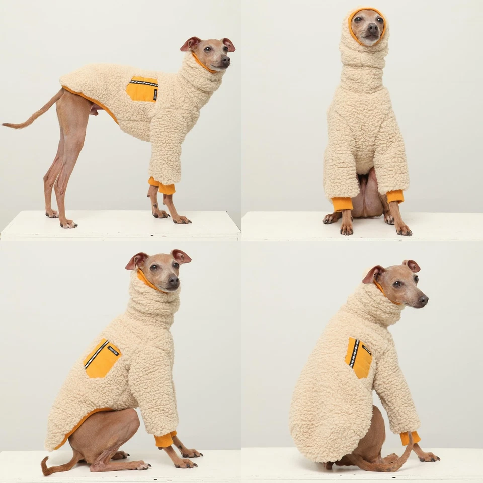 D Doggy Star Italian Greyhound Clothes Sherpa Fleece Snood Winter T Shirt Ear... - Image 2 of 4