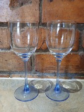 Luminarc France Vintage Azure Blue Wine Glasses Set of 2