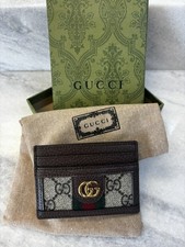 Gucci Ophidia Card Case Wallet Holder GG Brown Monogram New