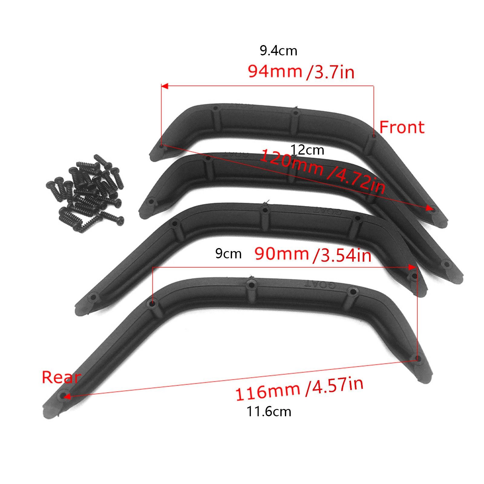 Plastic RC Fender Flare Mud Guard Set For Axial SCX10 for Jeep Wrangler 1/10 thumbnail 6