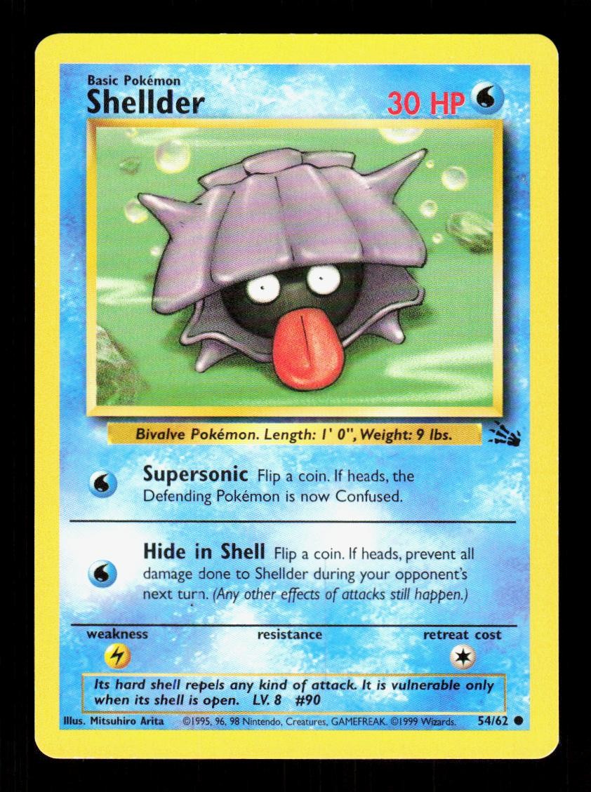 Shellder 54/62 Common Fossil Pokemon Unlimited LP