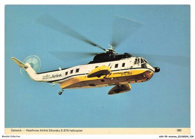 ASVP5-0399-AVIATION - Gatwick - Heathrow Airlink Sikorsky s-61n Helicopter