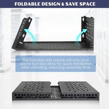 4U Wall-Mount Desktop Server Rack, 12" Depth, Foldable with 1U Blank Panel - O