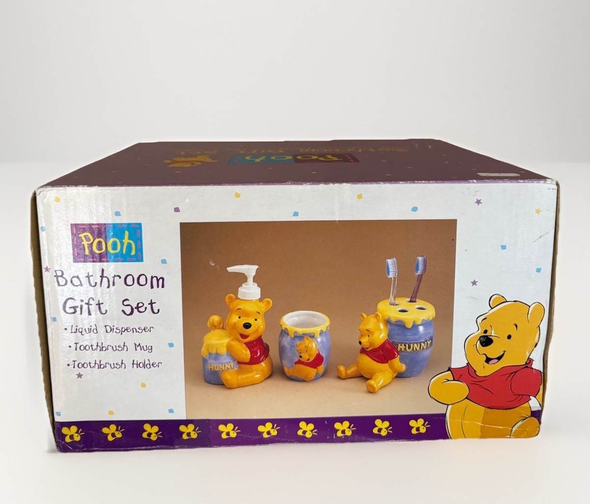 Vintage Disney Winnie the Pooh Bathroom Gift Set of 3 - Brand New 