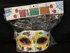 Day Of The Dead Skull Party Half Mask Costume Accessory Dia De Los Muertos