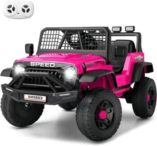 Kids Ride on Car with Remote Control LED Lights, 3 Speeds 24V Electric Car Gift@