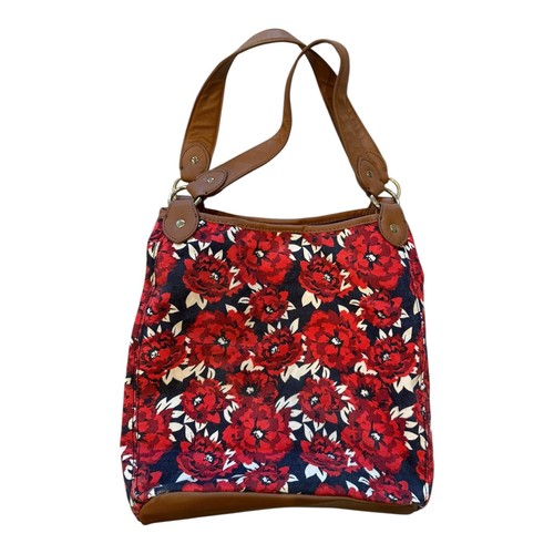 Tommy Hilfiger Floral Print Canvas Shopper Tote Shoulder Bag Double Handle