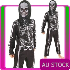 Child Skeleton Skull Costume Halloween Kids Boys Girls Jumpsuit Spooky Outfit