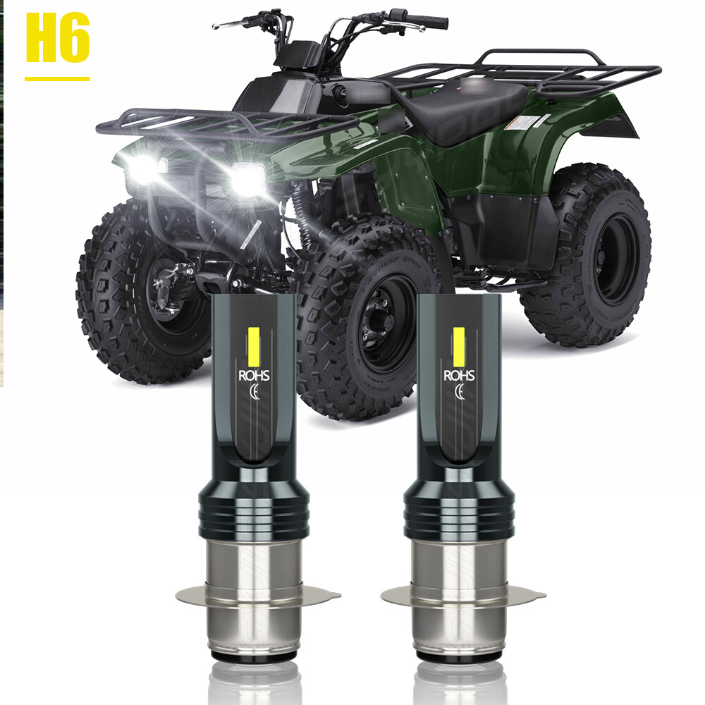 【美品】グロウライト LED 67cm x 56cm 400W For Kawasaki Bayou - LED Headlights 2x Bulbs 6000K White Kit 220