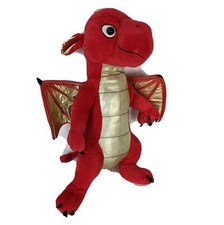 2007 Nanco Animaland 16" Plush Red Dragon Gold Wings Standing Plush Stuffed Toy