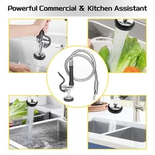 Pull Down Sprayer Commercial Pre-Rinse Kitchen Faucet Restaurant Tap W/ Hose