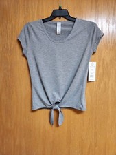 Heather Gray Short Sleeve Activewear Top. Large. NWT. By Vogo. Cute.