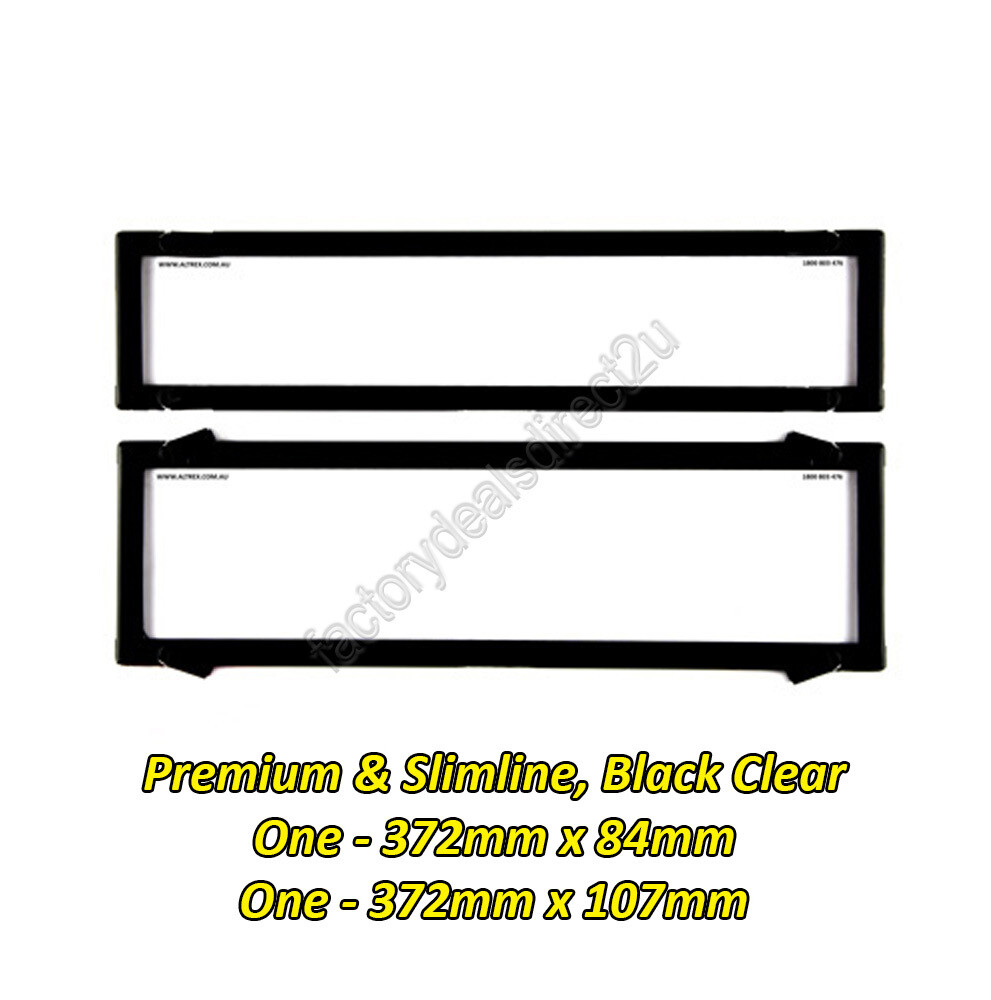Number Plate Covers 6 Figure Premium & Slimline Black Clear One Pair
